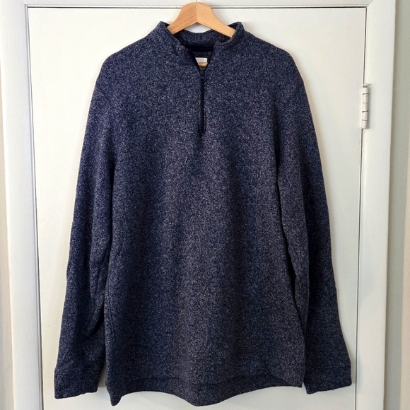 Old Navy 3xlt Blue Knit Fleece Quarter Zip Sweater - Picture 1 of 4